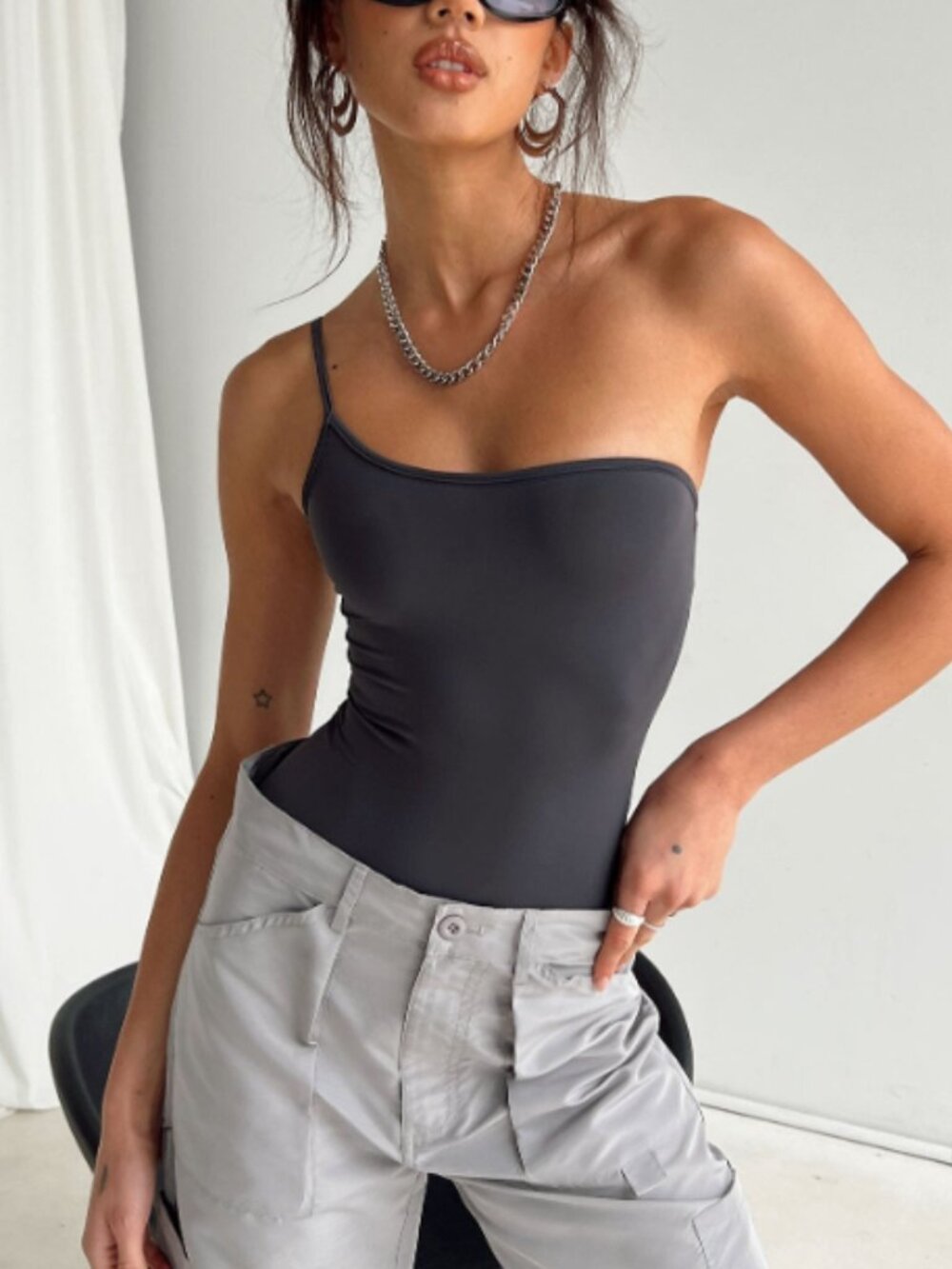 Princess Polly Hutter Strapless Bodysuit Grey Size 2